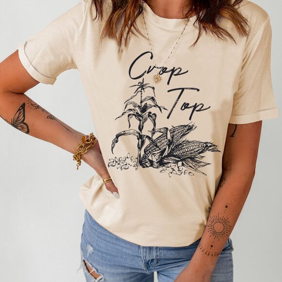 "Crop Top" Graphic‎ Tee - Picture 1 of 6